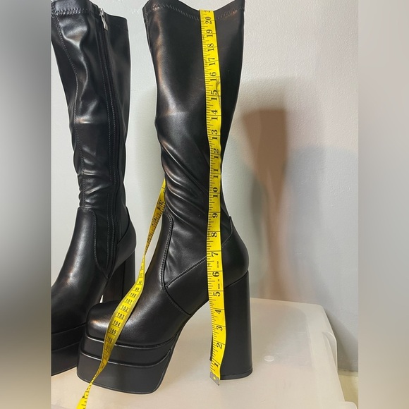 wetkiss Stacked Platform Knee High Boots for Women With High Chunky Heel Gogo 8 - Picture 12 of 14